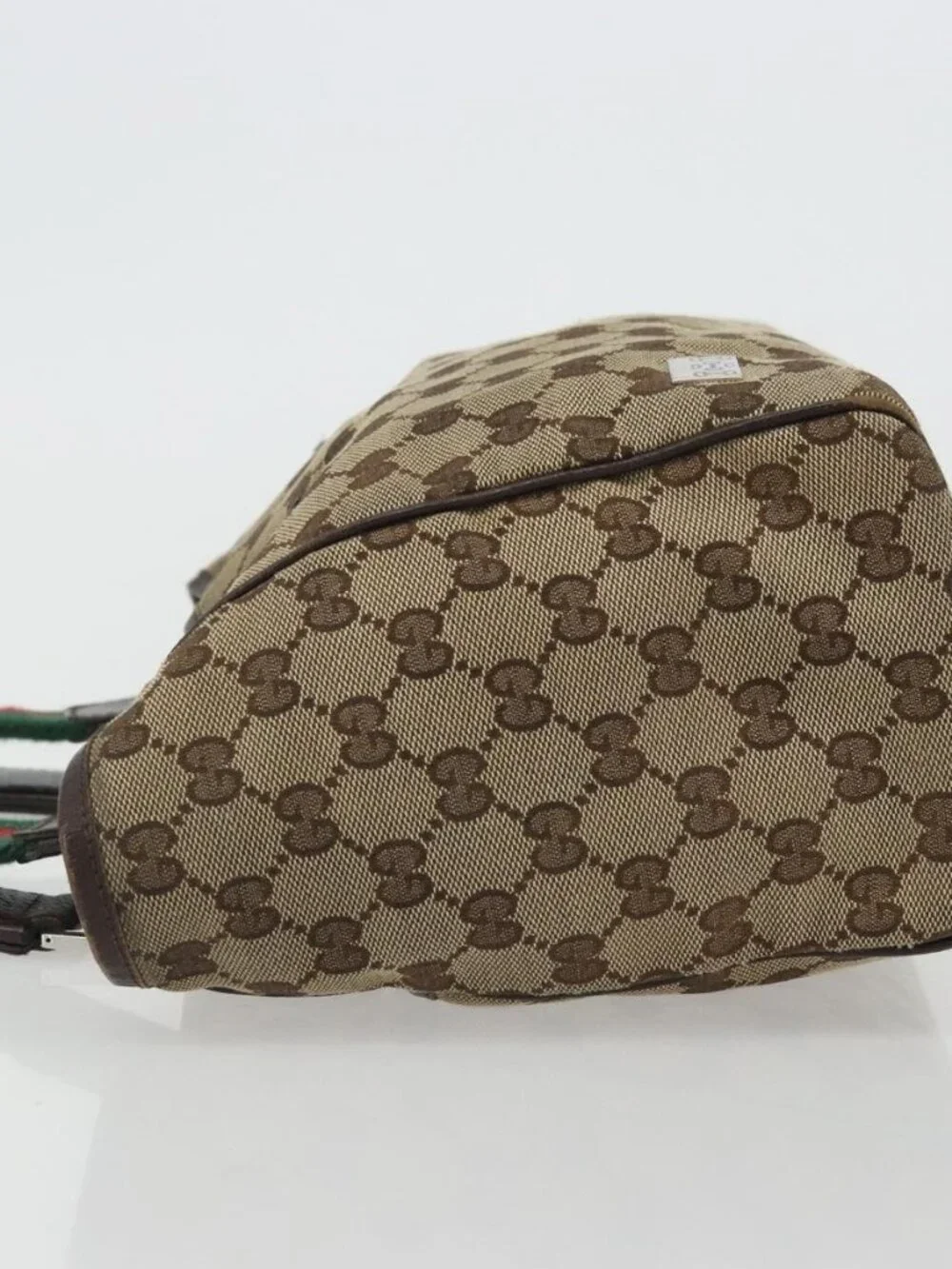 GUCCI GG Canvas Web Sherry Line Hand Bag Beige Red Green 145810 Auth 175735